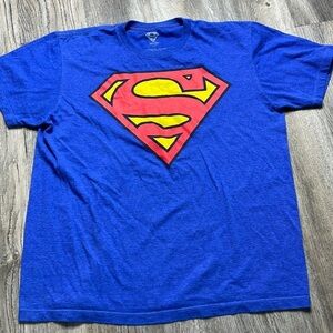 DC Comics Mens Blue Superman Short Sleeve Tee Shirt, size large